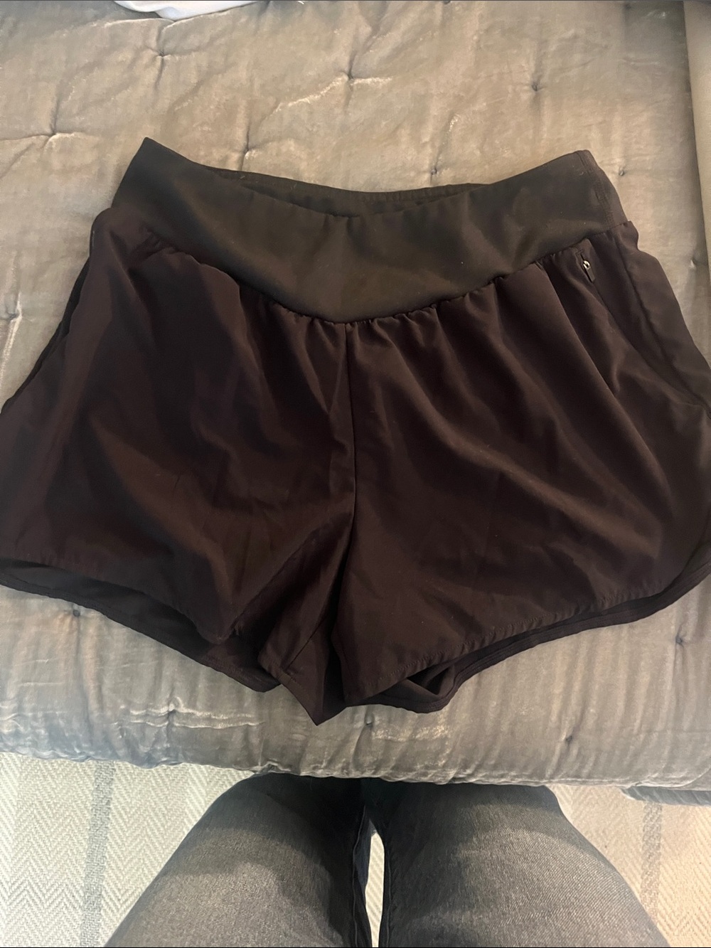 Zella Black Athletic Running Shorts with Zip Pocket